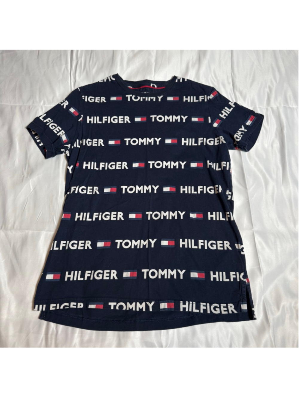 Women's TOMMY HILFIGER Navy & White Logo Sleepwear Pajama Top S